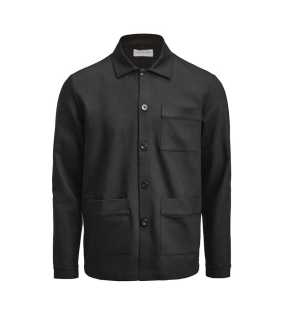 Unisex košeľa (James Harvest PATCH POCKET OVERSHIRT) > čierna > L