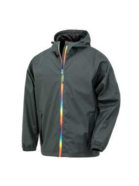 Unisex bunda (RESULT Prism PU Waterproof Jacket With Recycled Backing)>čierna / zelená (ol