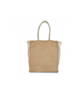 Nákupná taška (KIMOOD SHOPPING BAG WITH MESH GUSSET) > prírodná
