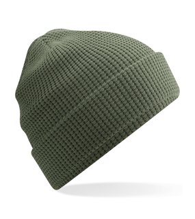Unisex čiapka (Beechfield Organic Cotton Waffle Beanie) > zelená (olive)