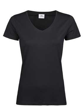 Dámske tričko (Tee Jays Womens Luxury V-Neck Tee) > čierna > XL