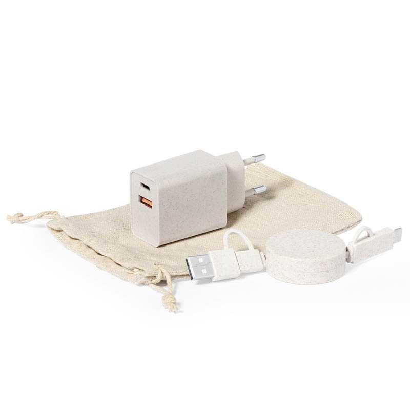 Sada USB nabíjačiek > prírodná