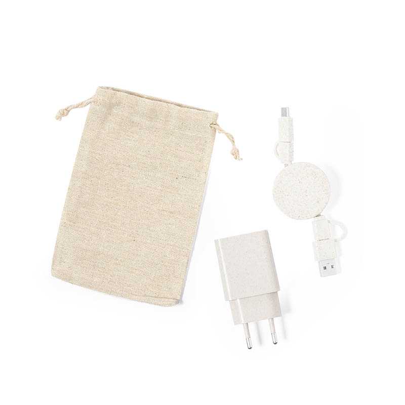 Sada USB nabíjačiek > prírodná