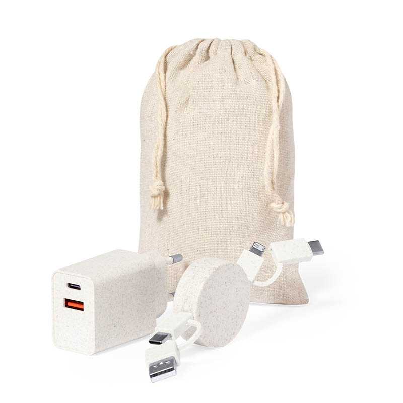 Sada USB nabíjačiek > prírodná
