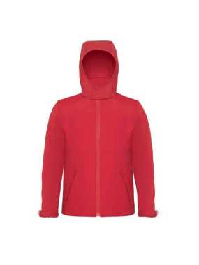 Detská softshell bunda (B&C HOODED SOFTSHELL/KIDS) > červená > 5/6