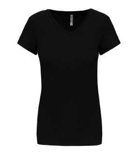 Dámske tričko (KARIBAN LADIES' SHORT-SLEEVED V-NECK T-SHIRT) > čierna > M