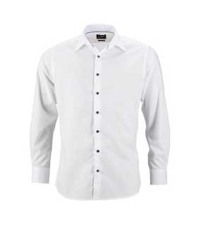 Pánska košeľa (JN Mens Shirt Plain) > biela / biela / modrá (light) > S