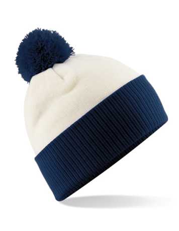 Unisex čiapka (Beechfield Snowstar Two-Tone Beanie) > biela (off) / modrá (french navy)