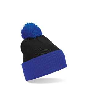 Unisex čiapka (Beechfield Snowstar Two-Tone Beanie) > čierna / modrá (bright royal)