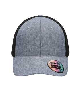 6 panelová šiltovka (MB 6 Panel Mesh Cap Mélange)>šedá (melange) / čierna