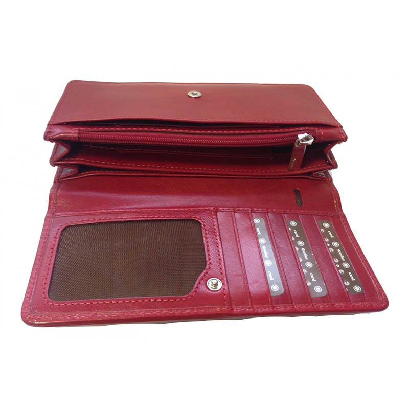 Dámska kožená peňaženka > červená