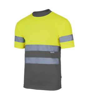 Pánske tričko (VELILLA HV TWO-TONE T-SHIRT) > šedá / žltá (hi-vis) > 3XL