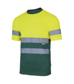 Pánske tričko (VELILLA HV TWO-TONE T-SHIRT) > zelená / žltá (hi-vis) > L