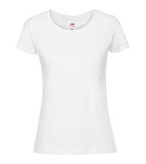 Dámske tričko(FRUIT OF THE LOOM Lady Ringspun Prem T ) > biela > XL