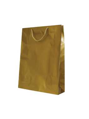 Papierová taška (Lesklé tašky) > zlatá > 24x8x32 cm