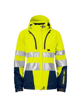 Pánska bunda (PROJOB SOFTSHELL HV EN ISO 20471 CLASS 3/2) > žltá / modrá (navy) > L