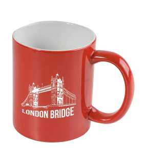 Keramická šálka > červená / biela