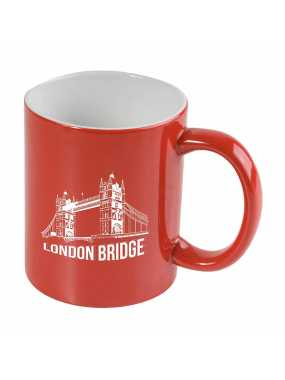 Keramická šálka > červená / biela