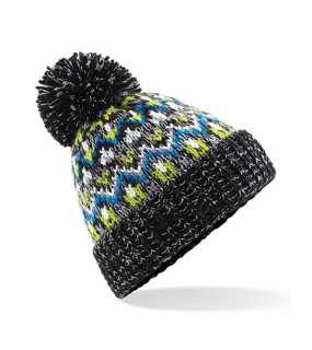 Unisex čiapka (Beechfield Blizzard Bobble Beanie) > čierna (liquorice zing)