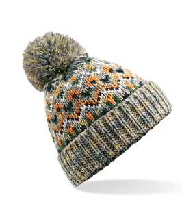 Unisex čiapka (Beechfield Blizzard Bobble Beanie) > šedá (forager fusion)