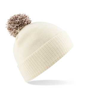 Unisex čiapka (Beechfield Snowstar Beanie) > biela (off) / hnedá (mocha)