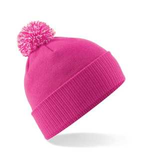 Unisex čiapka (Beechfield Snowstar Beanie) > ružová (fuchsia) / biela (off)