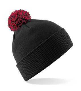 Unisex čiapka (Beechfield Snowstar Beanie) > čierna / červená (classic)