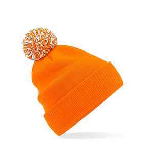 Unisex čiapka (Beechfield Snowstar Beanie) > oranžová / biela