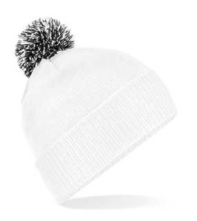 Unisex čiapka (Beechfield Snowstar Beanie) > biela / čierna