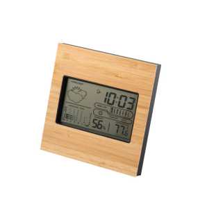 Desktop meteorološka stanica sa LCD ekranom od ABS-a i bambusa > čierna