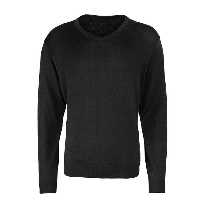 Pánsky sveter (PREMIER MENS V-NECK KNITTED SWEATER) > čierna > 3XL
