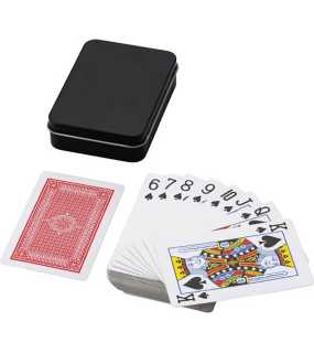 Hracie karty v plechovej krabičke > čierna