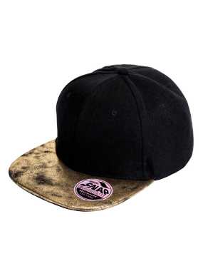 Šiltovka(RESULT RONX GLITTER FLAT PEAK SNAPBACK CAP) > čierna / zlatá