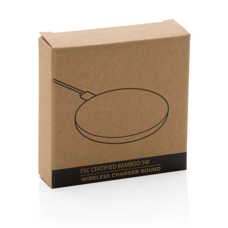 Bezdrôtová nabíjačka 5W z FSC bambusu > hnedá