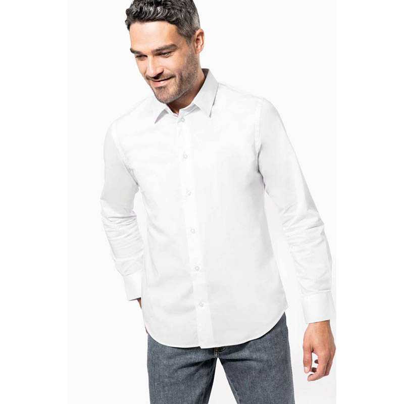 Pánska košeľa (KARIBAN MENS LONG SLEEVE SHIRT) > biela > L