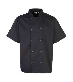 Kuchárska bunda (PREMIER STUDDED FRONT SHORT SLEEVE CHEF'S JACKET) > čierna > L