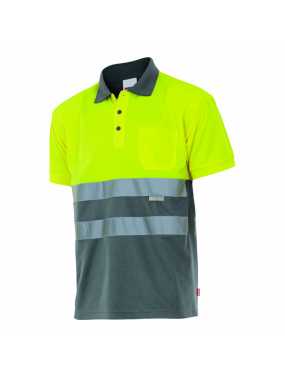Pánska polokošeľa (VELILLA HV SS TWO-TONE POLO) > šedá / žltá (hi-vis) > M
