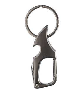 Kovová kľúčenka s mini nožíkom > šedá (gun metal)