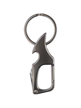Kovová kľúčenka s mini nožíkom > šedá (gun metal)