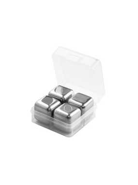 Sada viacnásobne použiteľných kociek z nerezovej ocele > strieborná