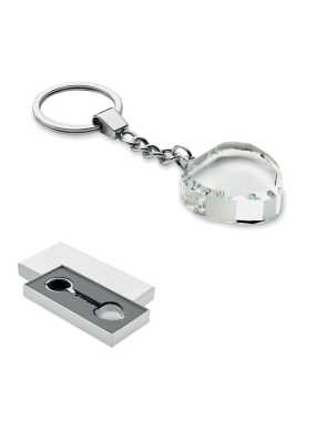 Sklenená kľúčenka - srdce > transparentná