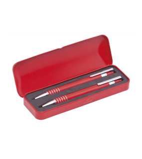 Sada guľôčkového pera a mechanickej ceruzky > červená