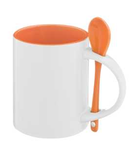 Hrnček s lyžičkou > oranžová