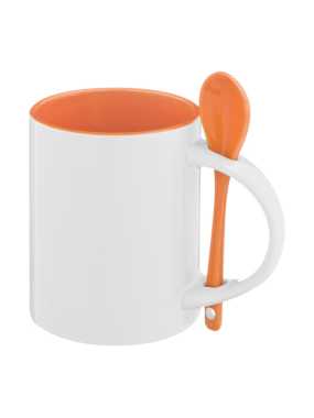 Hrnček s lyžičkou > oranžová