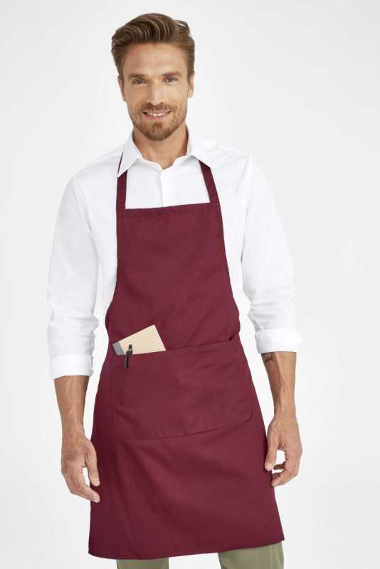 Zástera(SOL'S GRAMERCY LONG APRON WITH POCKET) > bordová