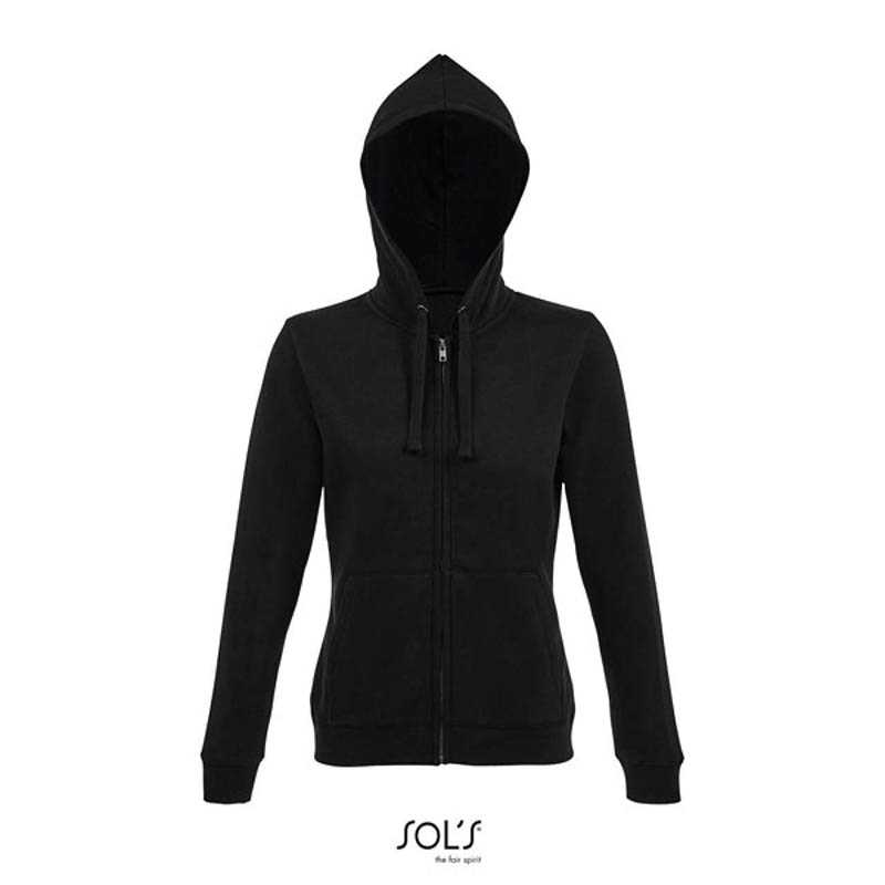 Dámska mikina (SOL'S SPIKE WOMEN - ZIP HOODIE) > čierna > S