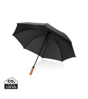 30" auto open dáždnik Tony z RPET Aware™ a akáciového dreva > čierna