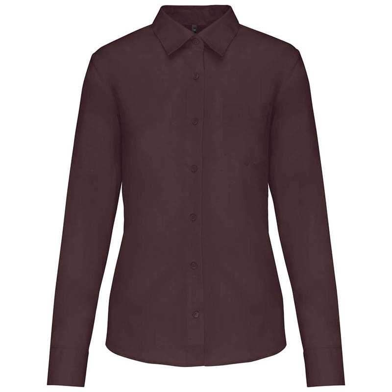 Dámska košeľa (KARIBAN LADIES LONG SLEEVE SHIRT) > hnedá > XS