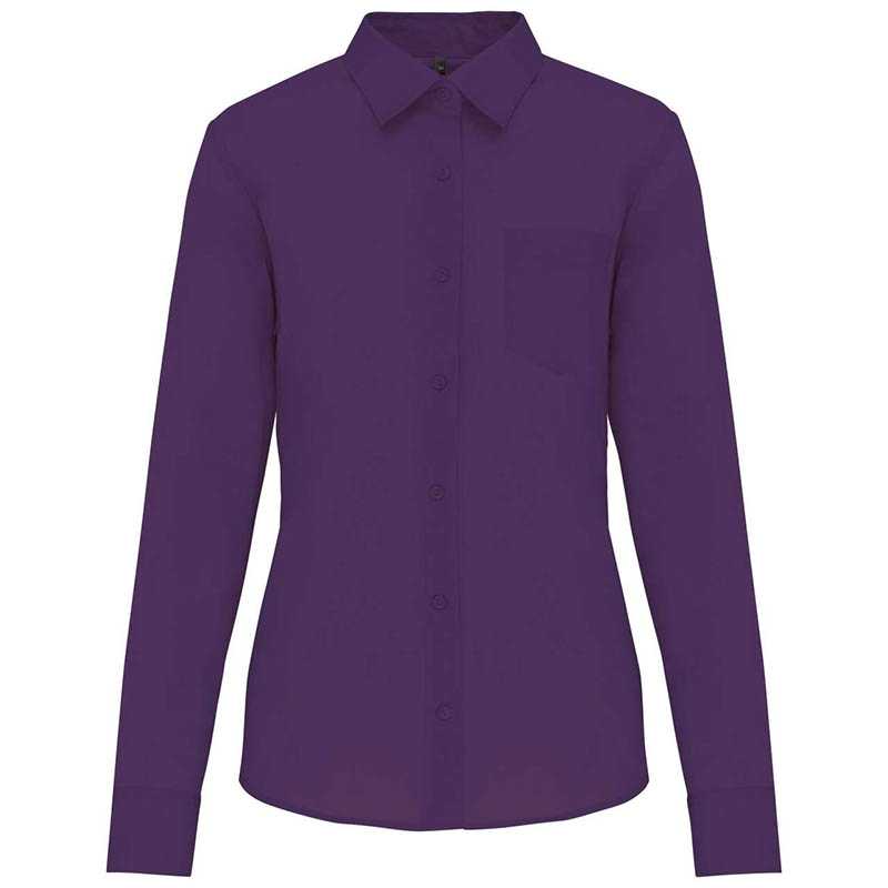 Dámska košeľa (KARIBAN LADIES LONG SLEEVE SHIRT) > fialová (purple) > 2XL