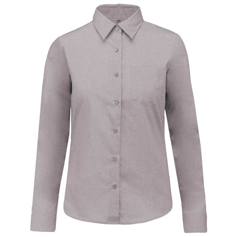 Dámska košeľa (KARIBAN LADIES LONG SLEEVE SHIRT) > strieborná > XL